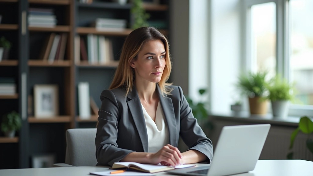 Aoife O'Sullivan working at her desk with research materials and notes, focused on digital wellness studies